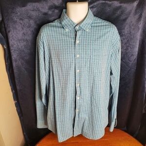 Peter Millar Crown Long Sleeve Button Shirt Mens XL Blue White